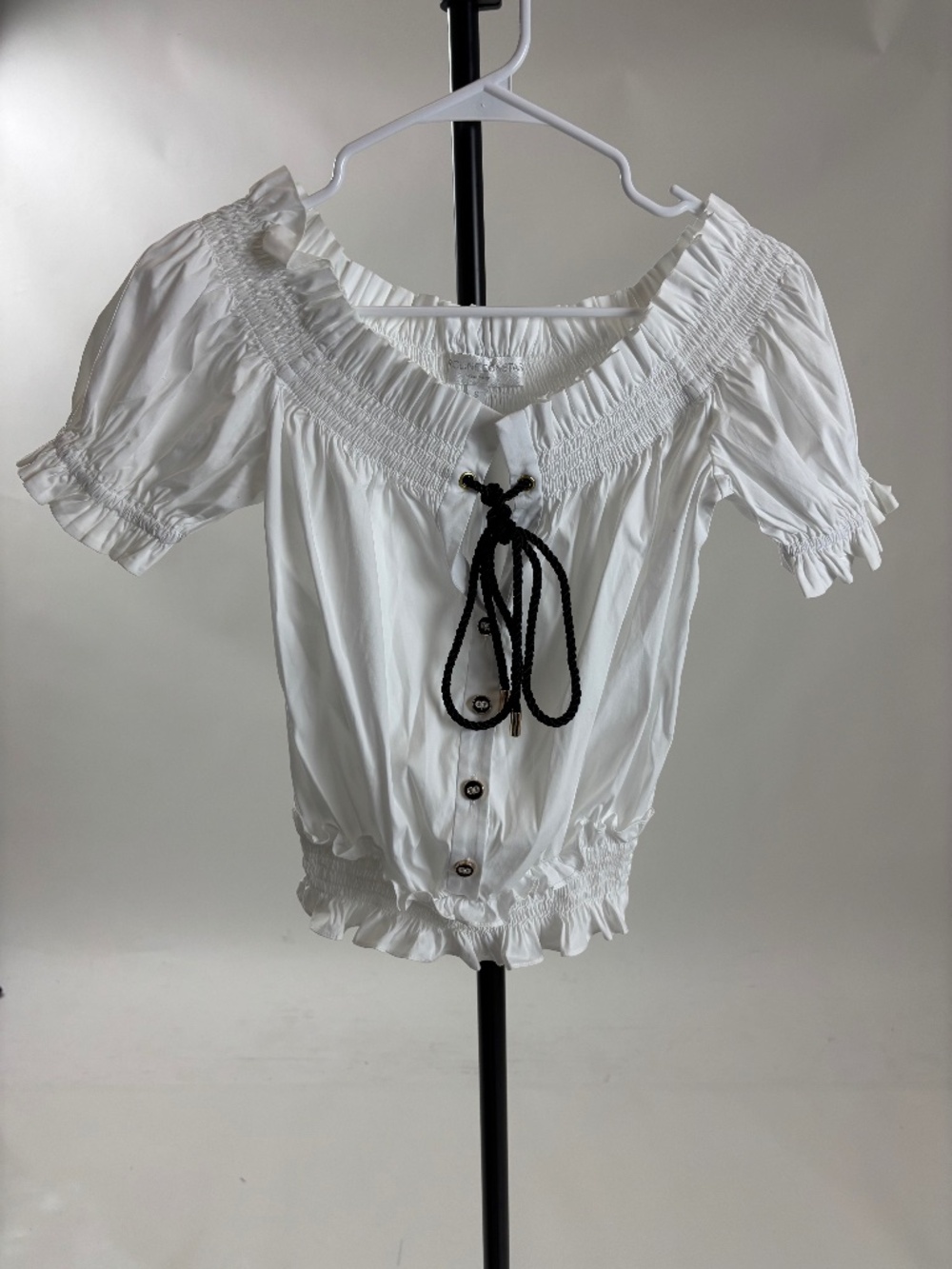 White off-the-shoulder blouse